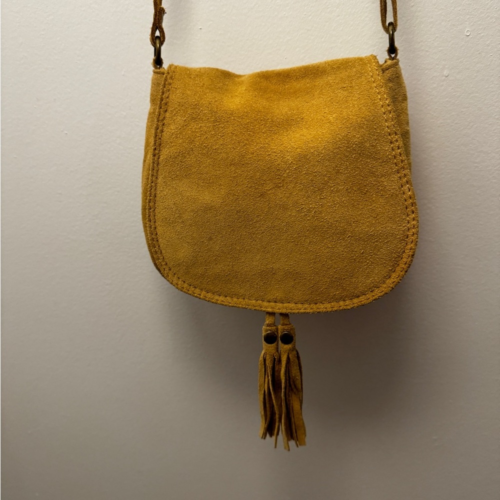 Yellow Suede Crossbody Bag like new